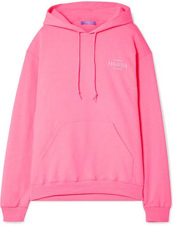 Paradised - I Followed Printed Cotton-blend Jersey Hoodie - Pink