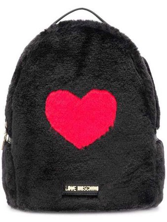 Love Moschino Faux Fur Heart Backpack - Farfetch