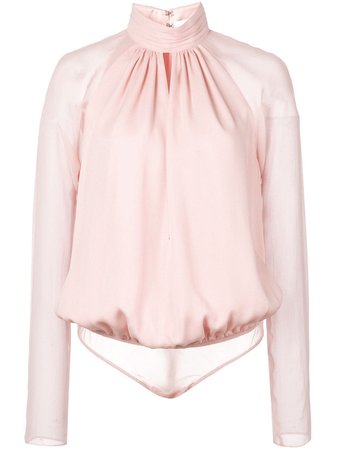 Shop pink Fleur Du Mal mock neck bodysuit with Afterpay - Farfetch Australia