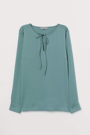 Blouse with Ties - Green