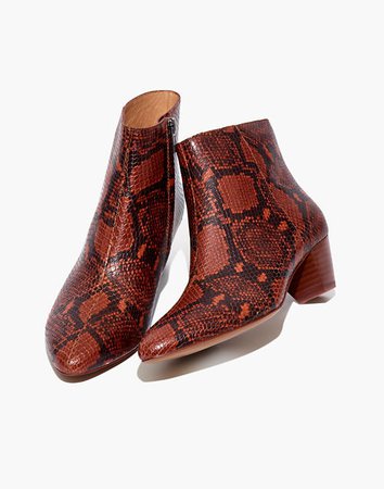 The Bea Boot in Snake Embossed Leather brown