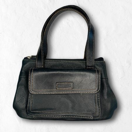 St. John's Bay Black Leather Shoulder Bag - $46 - From Nursejudy