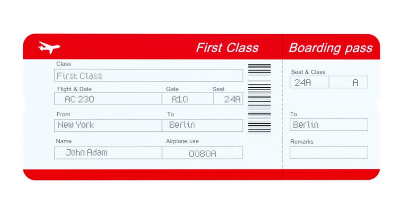 First Class Airplane Ticket Images - United Airlines and Travelling