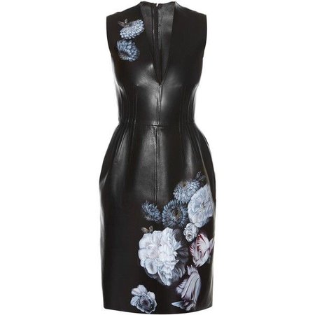 floral leather dress