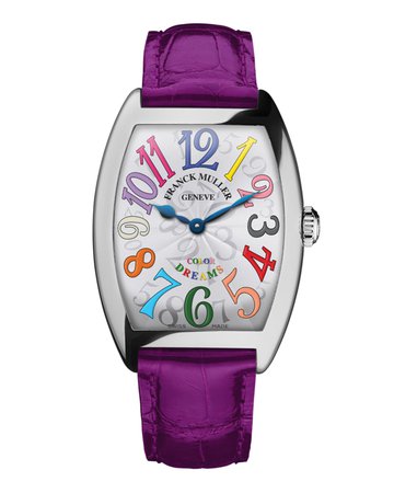 Franck Muller Ladies Color Dreams Curvex Watch with Purple Alligator Strap