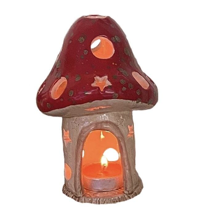 mushroom candle holder