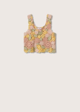 Cotton crochet top - Women | Mango USA