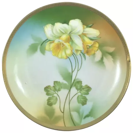 German Art Nouveau Daffodils Plate : The Porcelain Kingdom | Ruby Lane