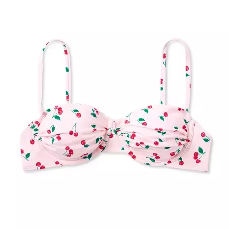 Women's Shirred Underwire Bikini Top - Wild Fable™ Cherry Print : Target