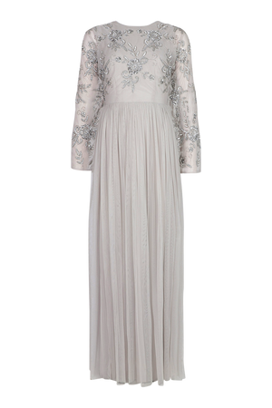 Bridesmaid Hand Embellished Long Sleeve Maxi Dress | boohoo