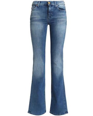Lyst - 7 For All Mankind Faded Mid-rise Bootcut Jeans in Blue