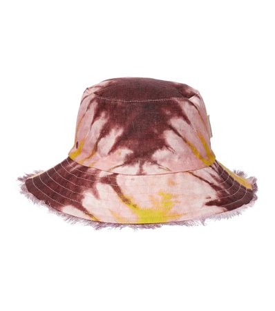 Zimmermann - Tie-dye linen bucket hat | Mytheresa