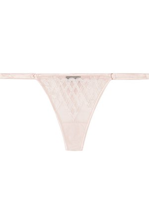 Cosabella | Envy embroidered stretch-satin and tulle thong | NET-A-PORTER.COM