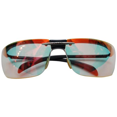 Chanel 2000s Iridescent Lens Sport Sunglasses For Sale at 1stdibs