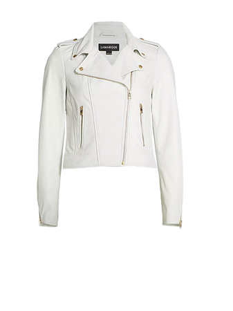 white Lamarque Donna Leather Jacket