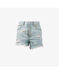 Gucci Stone Bleached Distressed Denim Shorts in Blue - Lyst