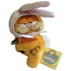 1981 Garfield Cat Easter Bunny plush by Dakin