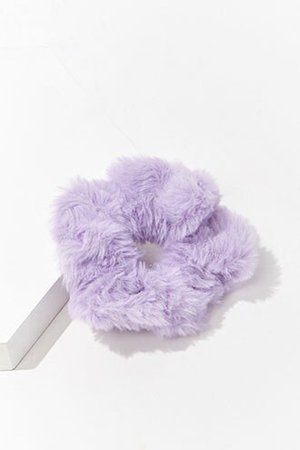 Lilac fur scrunchie