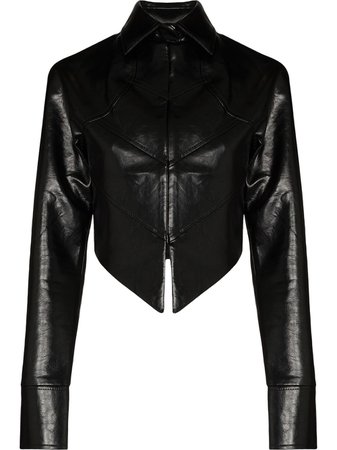 Aleksandre Akhalkatsishvili cropped faux-leather jacket - FARFETCH