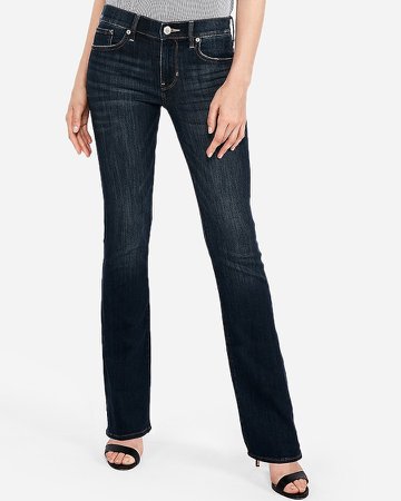 Mid Rise Dark Wash Barely Boot Jeans