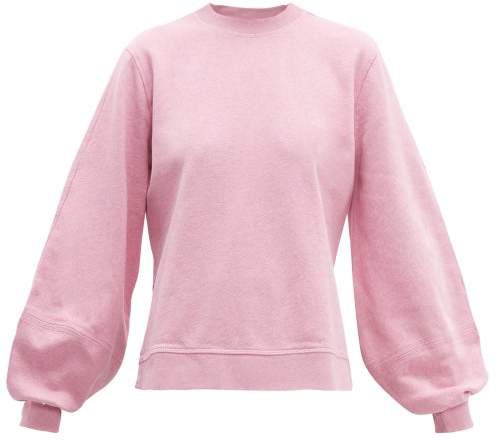 Isoli Balloon Sleeved Cotton Sweatshirt - Womens - Pink