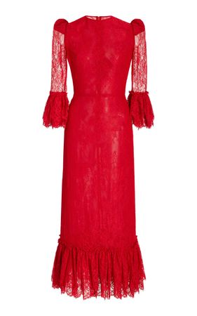 The Strawberry Moon Ruffled Midi Dress By The Vampire's Wife | Moda Operandi