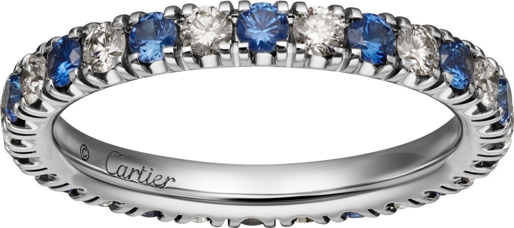 CRB4232100 - Étincelle de Cartier wedding band - Platinum, sapphires, diamonds - Cartier