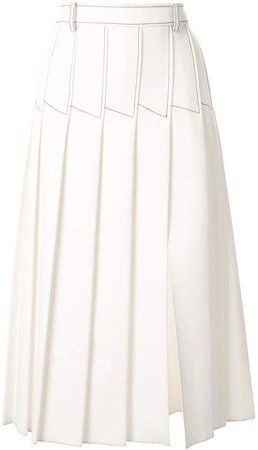 column pleated midi skirt