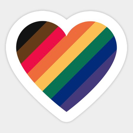 Philly Pride Flag Heart - Pride - Sticker | TeePublic
