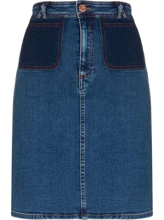 See By Chloé straight-cut Denim Skirt - Farfetch