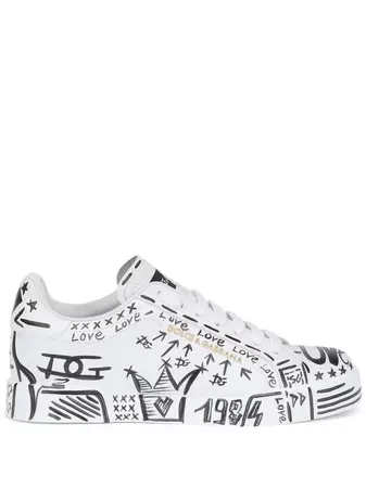 Dolce & Gabbana graphic-print lace-up sneakers