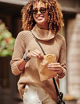 Amazon.com: Amazon Brand - Goodthreads Women's Cotton Shaker Stitch Turtleneck Sweater, Camel Heather,Small: Clothing
