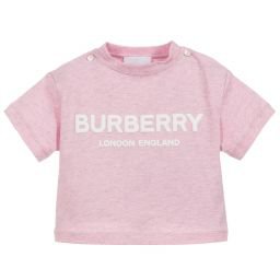 Burberry - Baby Girls Pink Cotton T-Shirt | Childrensalon