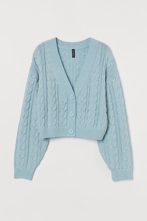 Cable-knit Cardigan - Light turquoise - Ladies | H&M US
