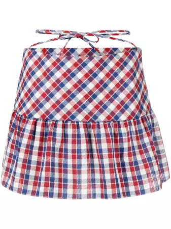 Alessandra Rich Checked Mini Skirt - Farfetch