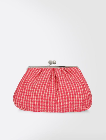 red gingham kisslock purse