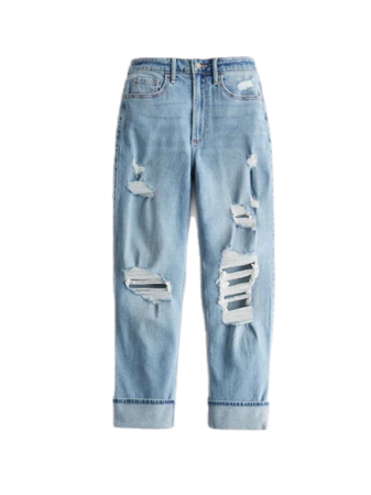 distressed blue jeans denim pants