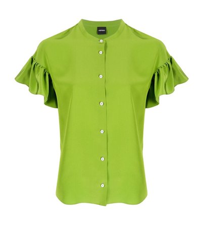 Aspesi - flutter-sleeve blouse green