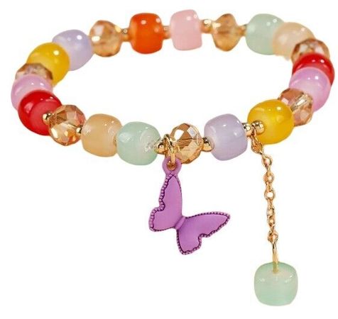 Y2K Beaded Butterfly Bracelet | eBay