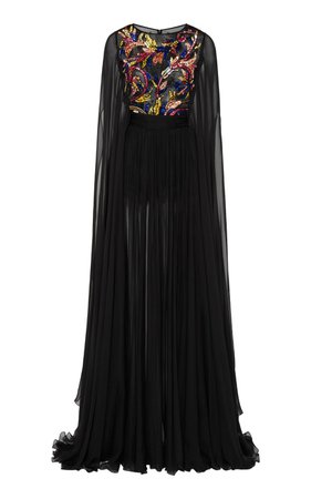 Cape Sleeve Sequin Embellished Organza Gown by Zuhair Murad | Moda Operandi
