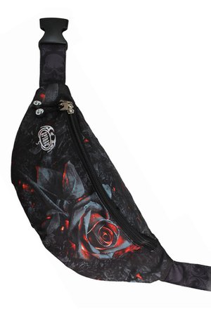 Burnt Rose Shoulder Bum Bag by Spiral Direct | Gothic