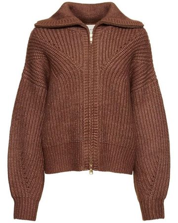 Varley Putney Knit Zip-up Sweater in Brown | Lyst