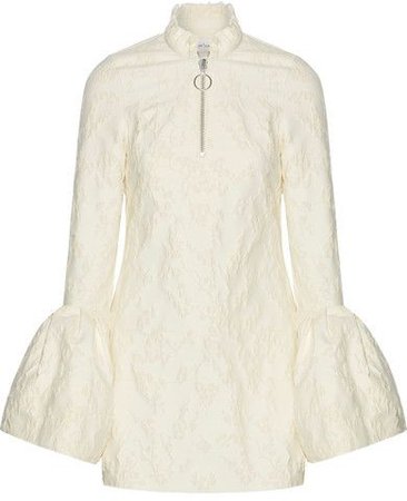 Marques' Almeida - Frayed Brocade Mini Dress - Ivory