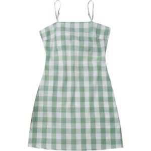 Green Checkered Strappy Dress