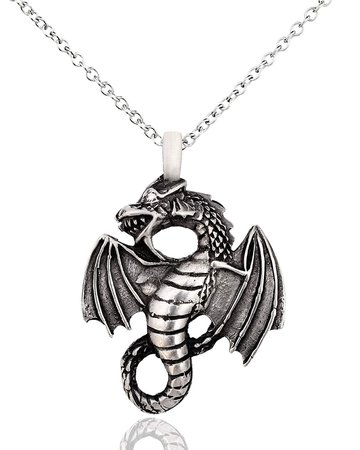 cute dragon necklace silver