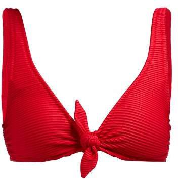 Puglia Bow Bikini Top - Womens - Red