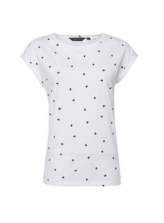 White Heart Print T-Shirt | Dorothy Perkins
