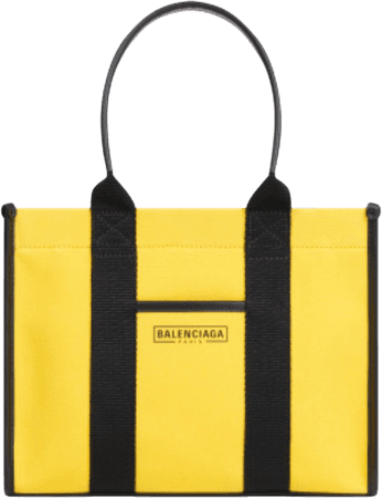 black & yellow balenciaga tote bag