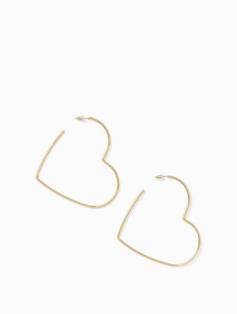 scrunched scallops heart large hoops | Kate Spade New York