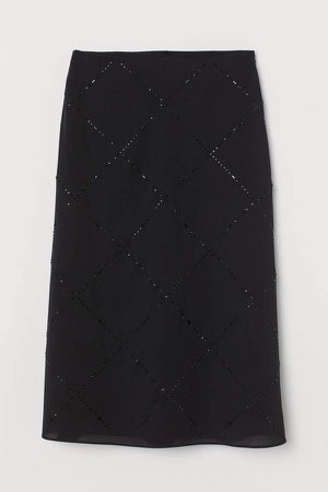 Skirt with Faceted Beads - Black